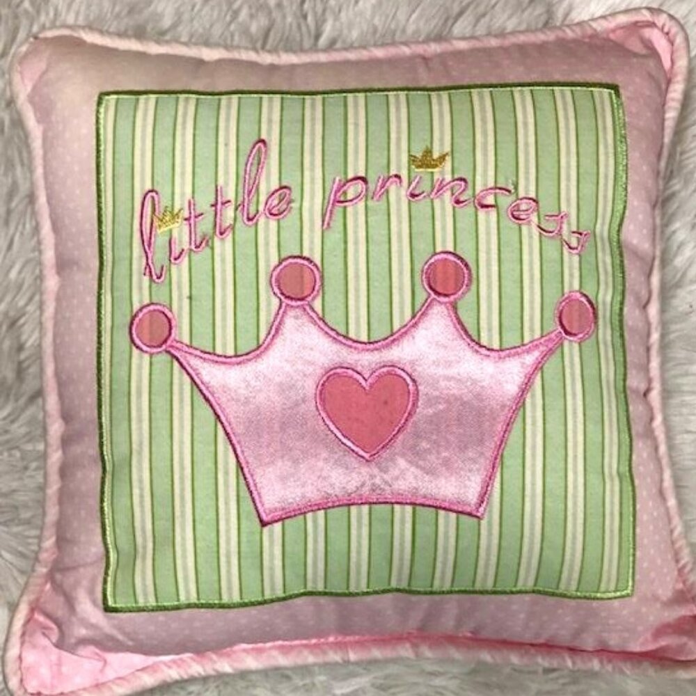Lambs Ivy 'Little Princess' 100% Cotton Embroidered Pillow